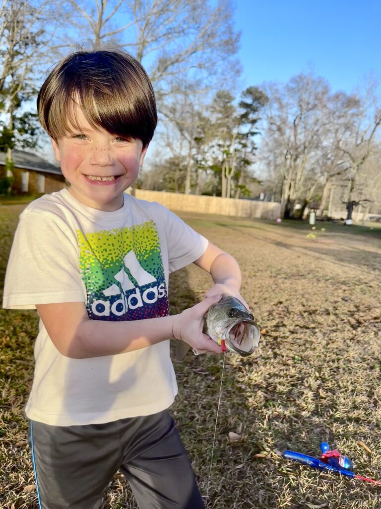 Jonah with a bass