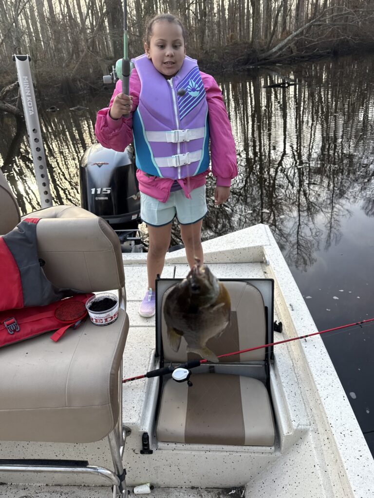 Daddy daughter enjoying Louisiana outdoors